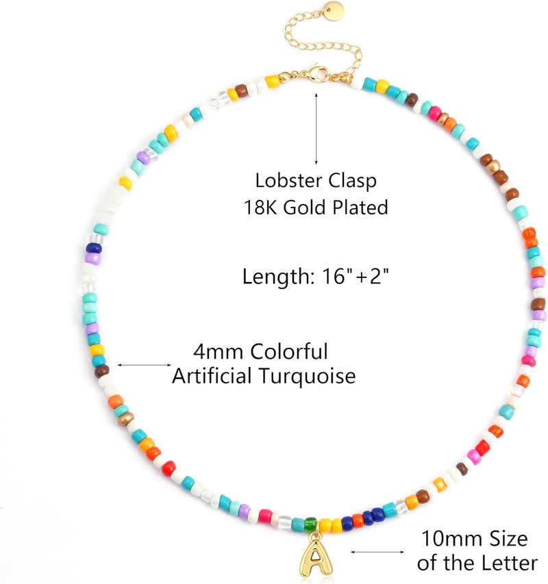 Treasure Bender Valentines Day Gifts for Kids Classroom - Colorful Beaded Initial Necklace for Girls Kids Women Teen Girl Gift Trendy Stuff Birthday Gift for 5 6 7 8 9 10 Year Old Girl Jewelry - Image 5